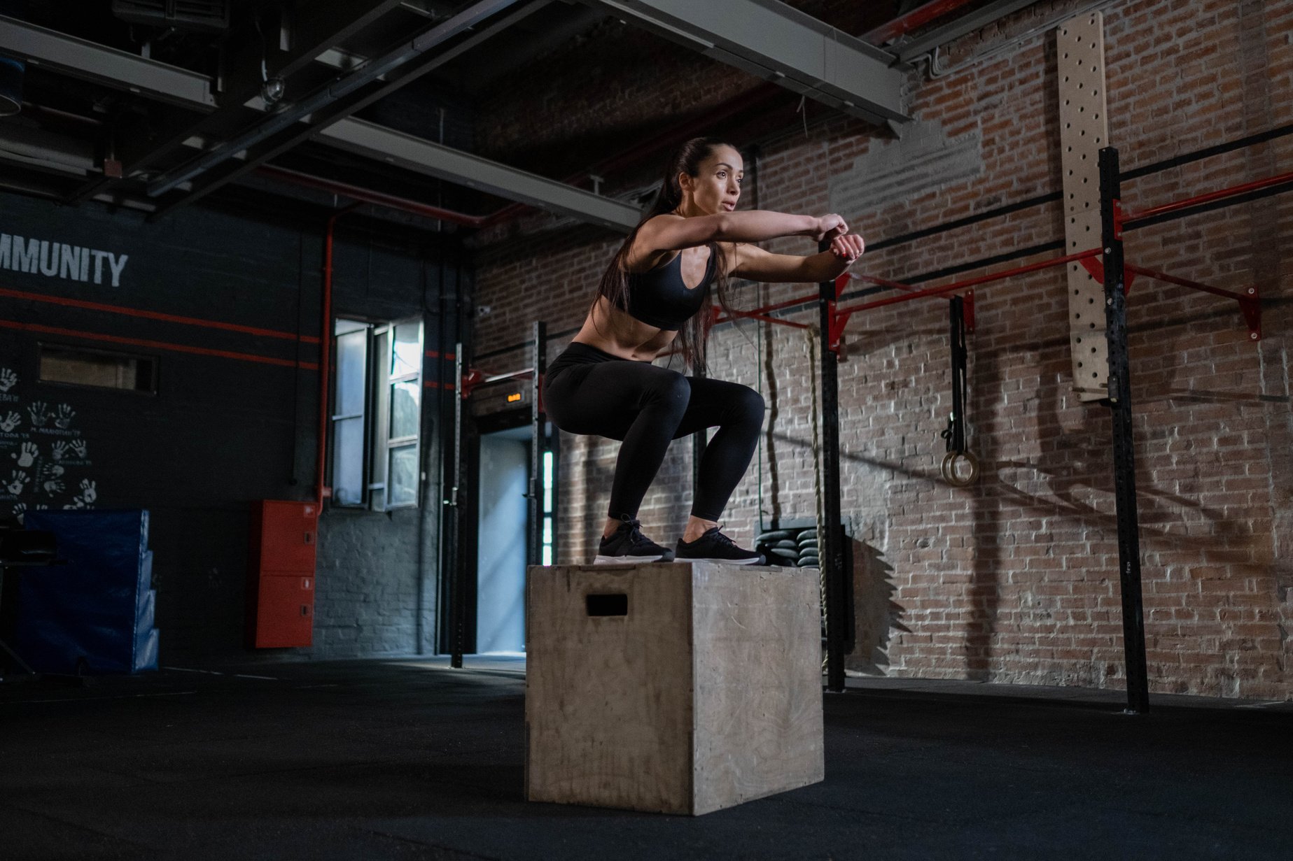 Woman Practicing Plyometrics